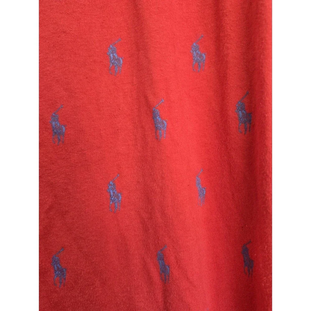 Polo Ralph Lauren Pants Mens L Polo Pony Pajama Red Lounge Sleepwear AOP